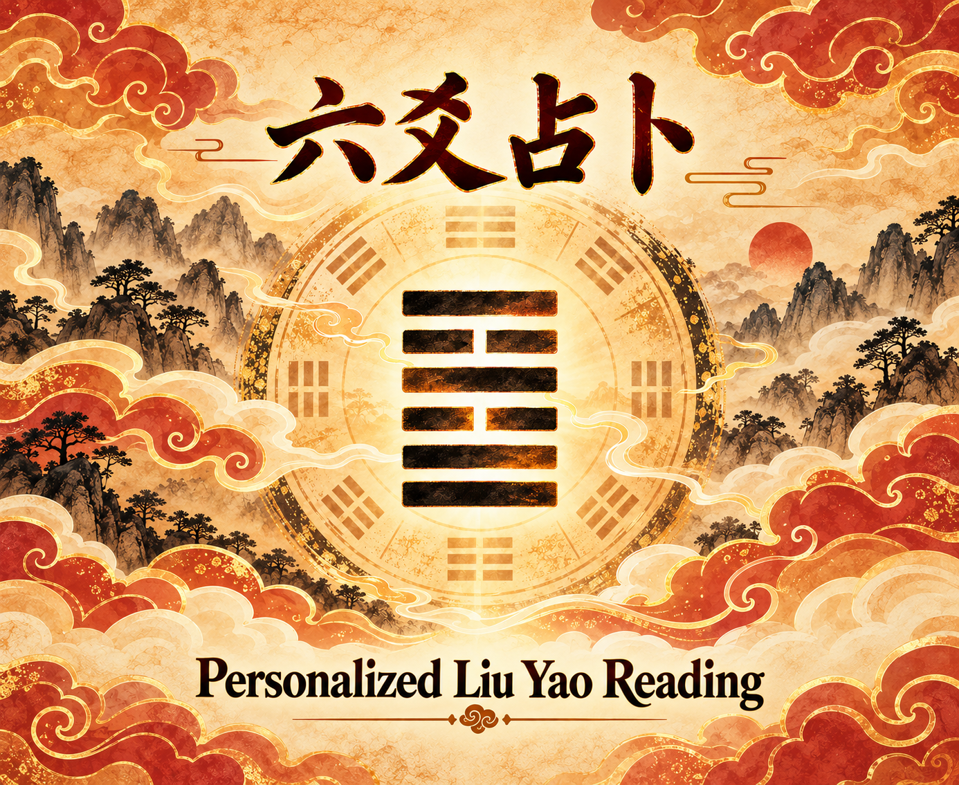Personalized Liu Yao reading with traditional hexagram artwork