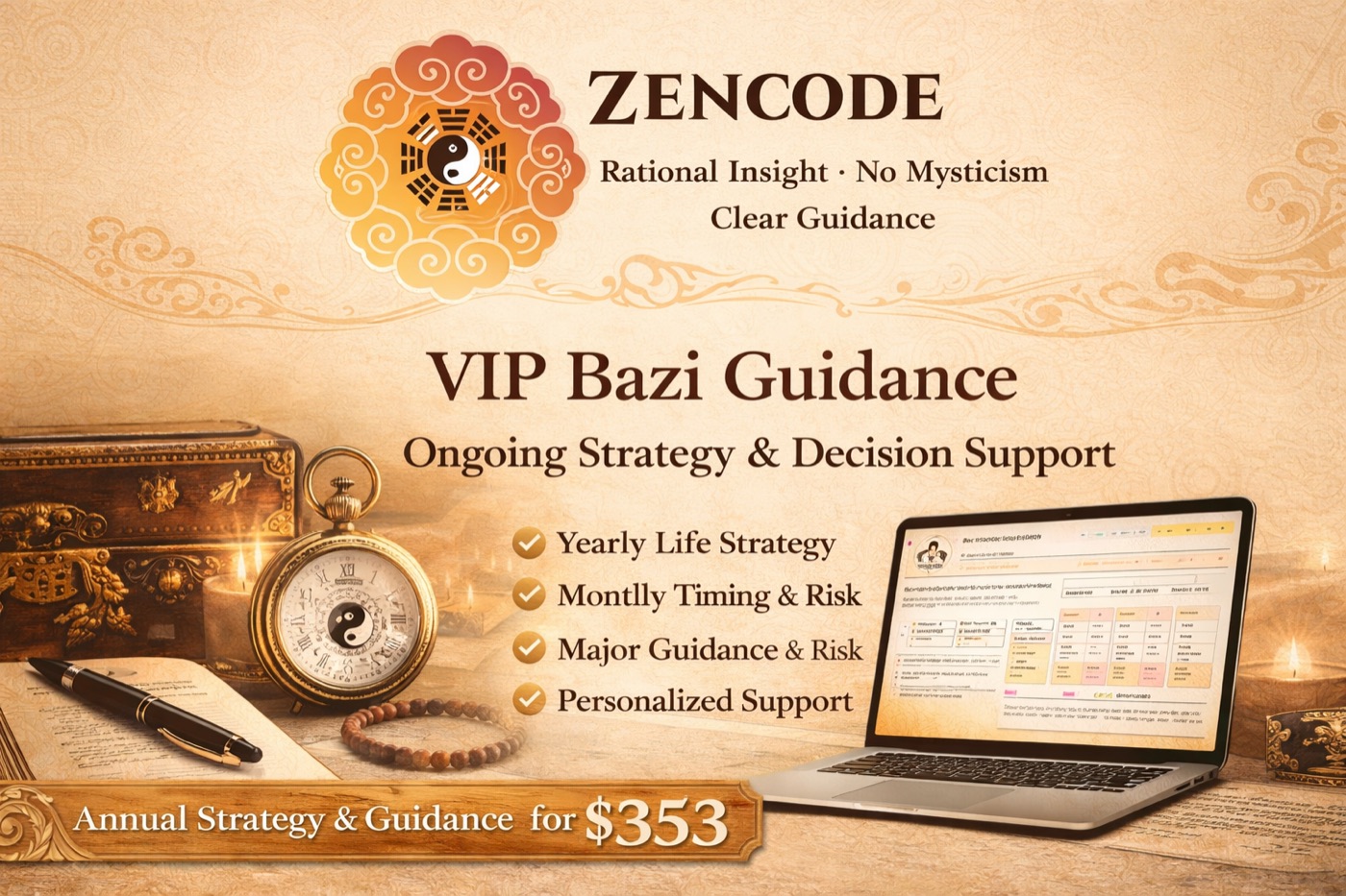 ZenCode complete Bazi analysis